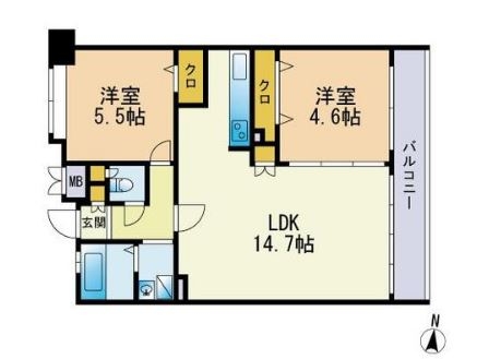 エスティメゾン博多東720号室-間取り