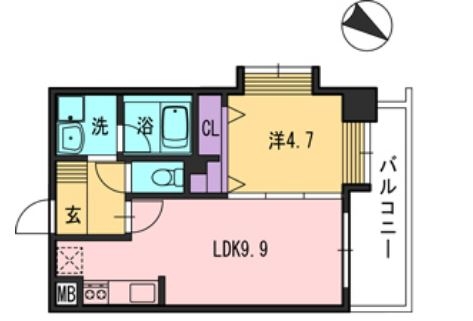 コンダクト福岡東517号室-間取り