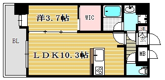 カスタリア東比恵809号室-間取り