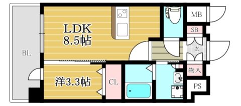 HGS山王南503号室-間取り