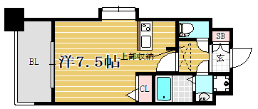 ツインズ博多S館301号室-間取り