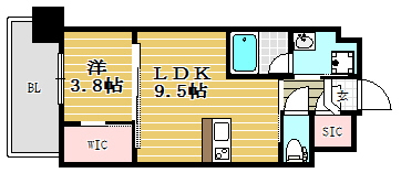 アルファシオディクレイヴ1306号室-間取り