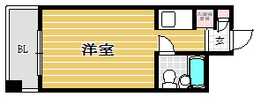 東峰マンション渡辺通511号室-間取り