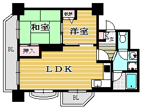 高宮オークマンション204号室-間取り