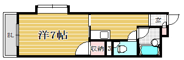 スカイハイツ別府101号室-間取り