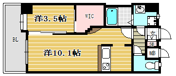 エンクレスト天神Ⅲ1105号室-間取り