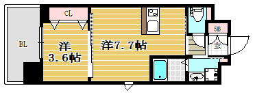 アルファシオディクレイヴ1301号室-間取り