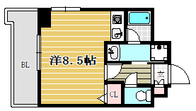 フォーラム美野島1102号室-間取り