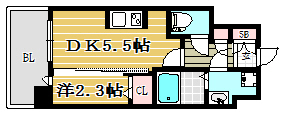 アルファシオリエンソ702号室-間取り