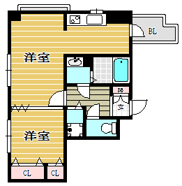 ステイツ天神東201号室-間取り