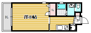 大濠アンビエンテ701号室-間取り