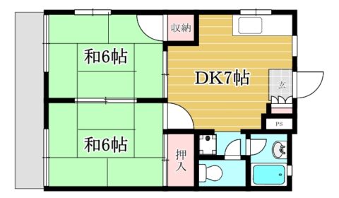 シティハイツ内浜105号室-間取り