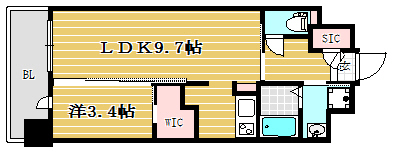 アルファシオベイス博多404号室-間取り