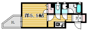 グレース城南512号室-間取り