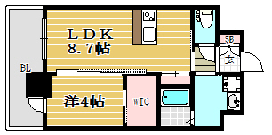 ラファセグランビア博多608号室-間取り