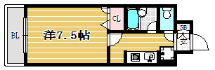 グレース城南409号室-間取り