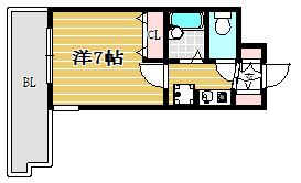 ステイタスマンション大橋1204号室-間取り