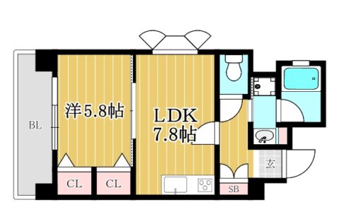 フォーラム大橋409号室-間取り