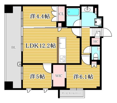 クリオ渡辺通アーバンマークス401号室-間取り