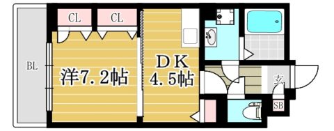 デルフィ薬院205号室-間取り