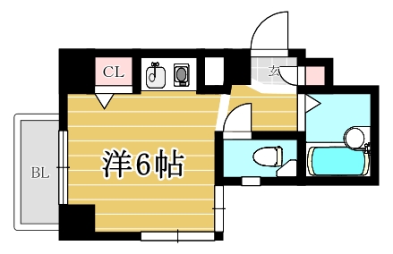 ベルトピア天神南Ⅰ601号室-間取り