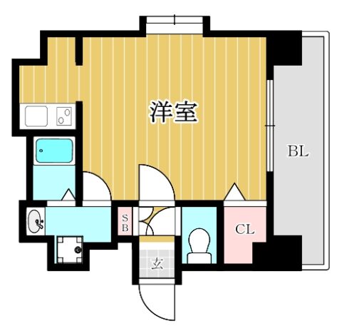 アクアシティ渡辺通605号室-間取り