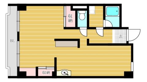 シャンボール大名A棟808号室-間取り