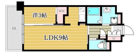 アルファシオサウスフォンテ1403号室-間取り