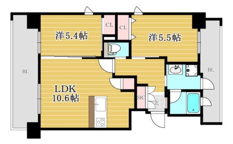 アルファシオサウスフォンテ1405号室-間取り