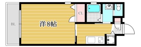 大濠アンビエンテ301号室-間取り