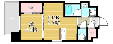 アルファシオベイス博多406号室-間取り