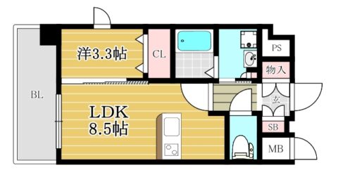 HGS山王南606号室-間取り