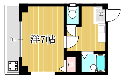 千代ビル203号室-間取り