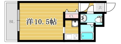 ラフィネスクロスロード博多ステーション1003号室-間取り