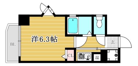 ピュアドーム天神アクロス605号室-間取り