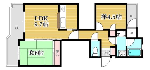 エステートマンション今宿206号室-間取り