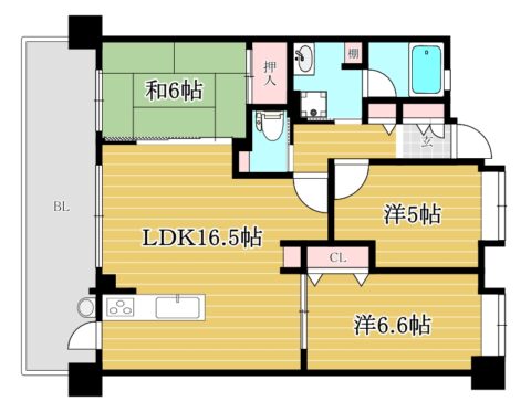 アンピール原壱番館208号室-間取り