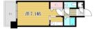 エステートモア天神スタジオ - 所在階***階の間取り図 48198