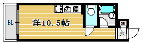ロマネスク渡辺通南502号室-間取り