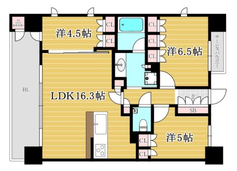 パークホームズ大濠公園フロント1301号室-間取り