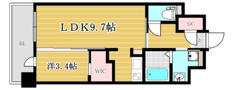 アルファシオベイス博多402号室-間取り