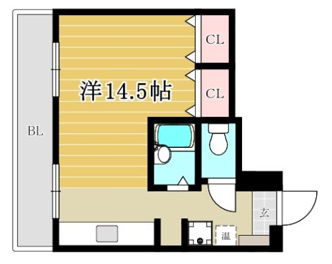 パンルネックス・クリスタル箱崎901号室-間取り