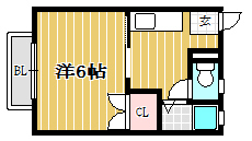 ハイツ南片江105号室-間取り