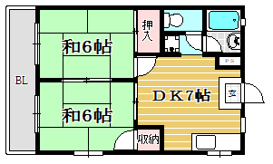 シティハイツ内浜101号室-間取り
