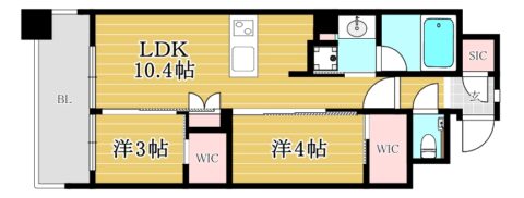 クリオ福岡博多ミッドグレイス302号室-間取り