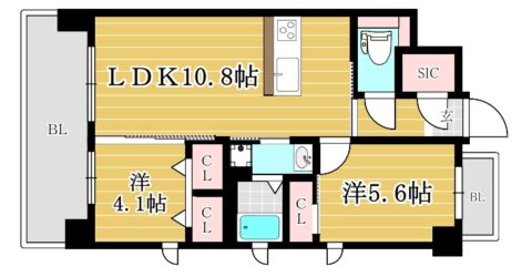 アルファシオベイス博多1101号室-間取り
