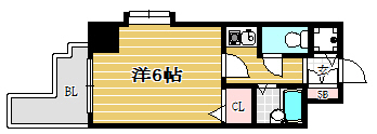 ライオンズマンション西新第5301号室-間取り