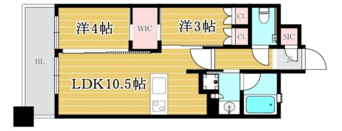 クリオ福岡博多ミッドグレイス1003号室-間取り