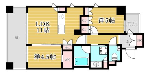 クリオラベルヴィ西新グランクラス501号室-間取り