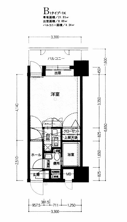 エステートモア赤坂712号室-間取り